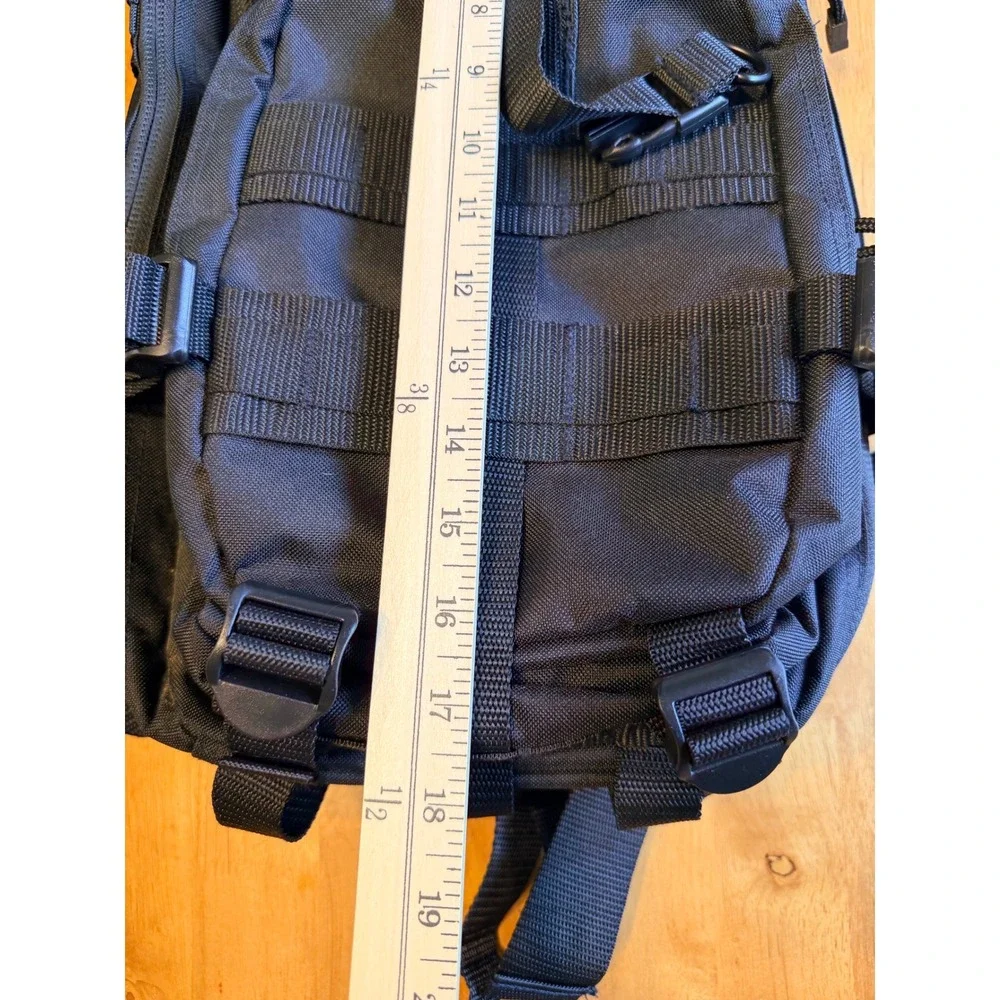 Mercury Tactical Gear Black MOLLE Military Style Backpack Daypack Bag